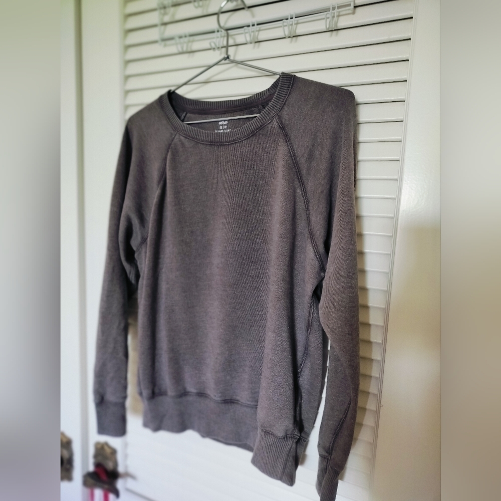Aerie Women’s Oversized Crewneck Sweatshirt Gray Long Sleeve Pullover Size XS